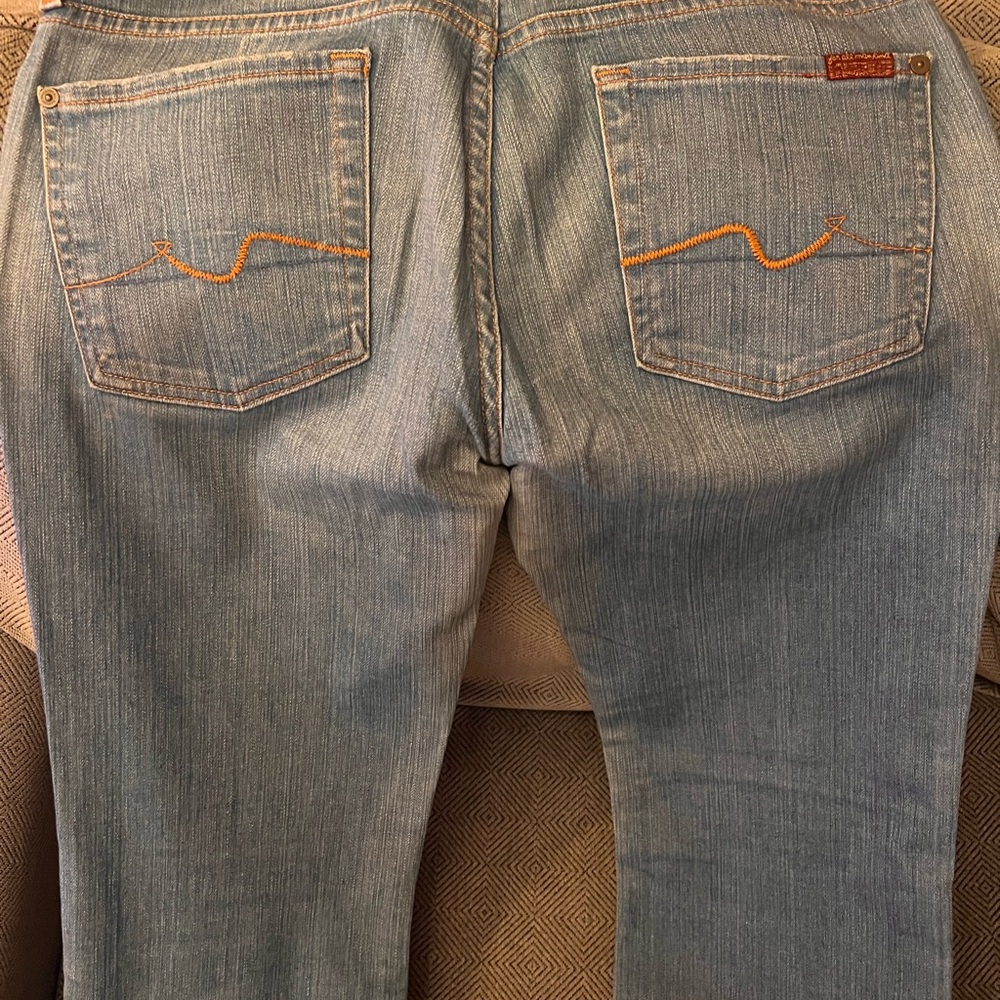 7 For All Mankind Light Blue Straight Leg Jeans